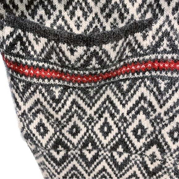 Aspen Gray Wool Blend Fair Isle Nordic Coatigan Cardigan Sweater Duster - Small - Picture 4 of 6